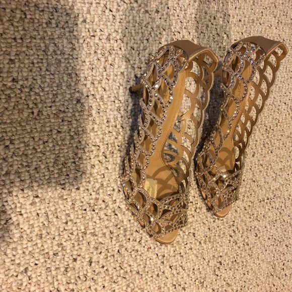 Sergio Rossi Sparkly peep toe heels - Picture 2 of 5